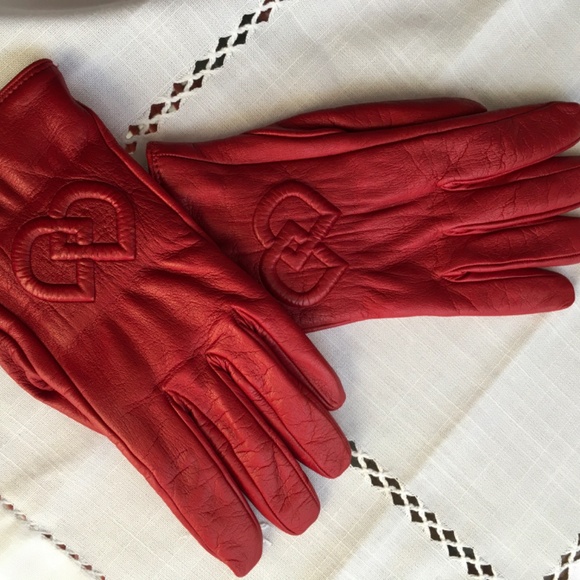 DSquared2 Red Leather Gloves, Size 8 - Picture 6 of 6